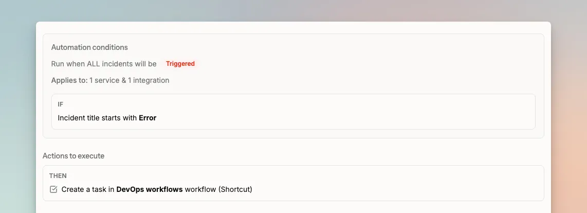 A Spike Playbook automation step configured to create a story on Shortcut