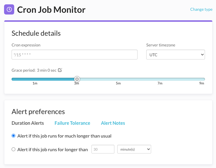 Create a cron job monitor