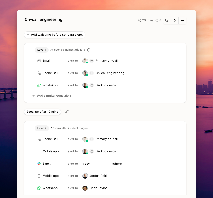 Escalate incidents to the right on-call engineer with Spike’s escalation policies