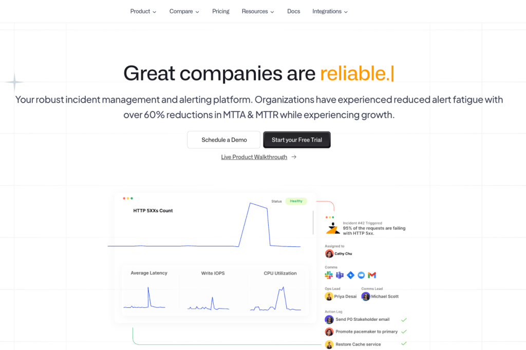 Zenduty homepage