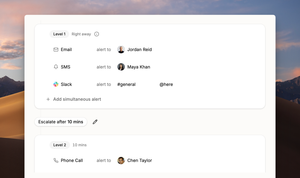 Setting who gets alerted and how in Spike's escalation policy