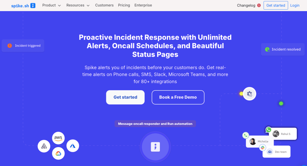 Spike’s landing page