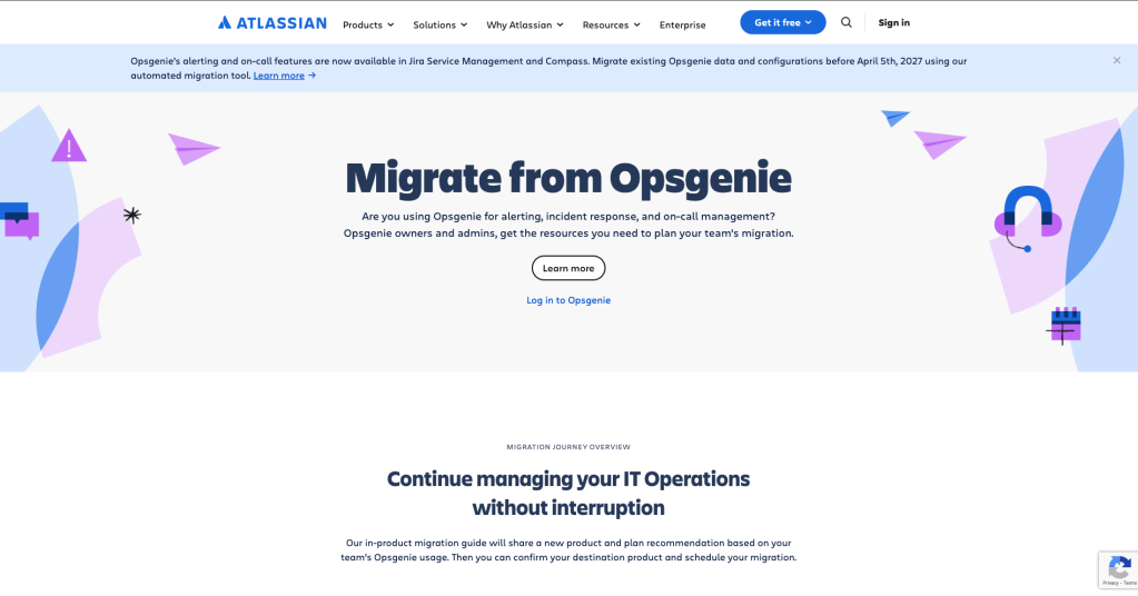 OpsGenie’s homepage