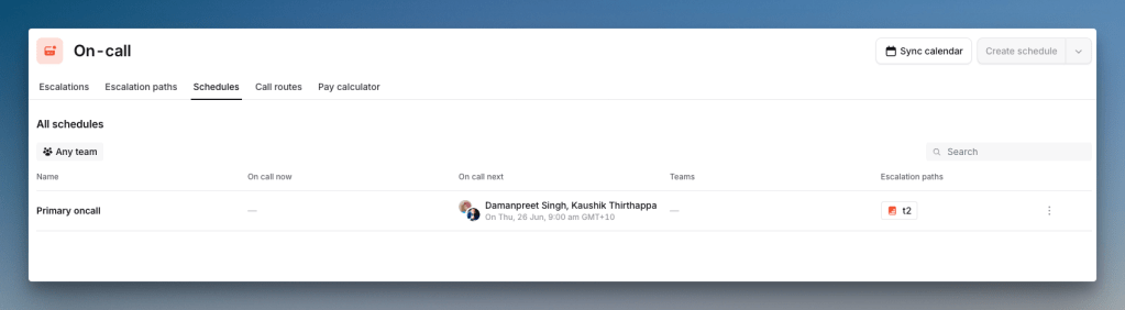 Incident.io’s on-call dashboard