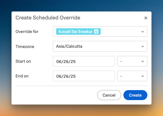 On-call override on Splunk OnCall