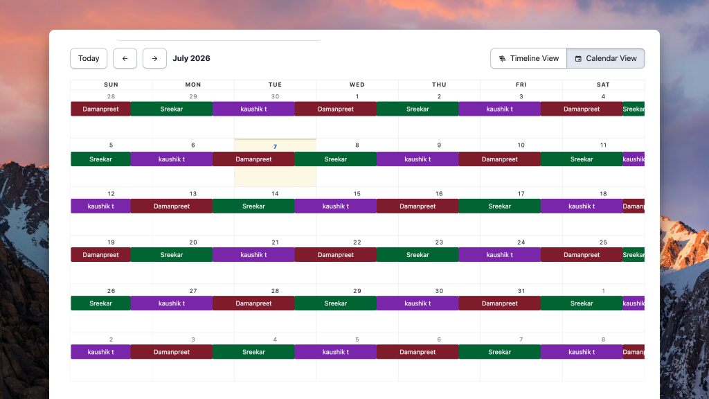 On-call schedule on PagerDuty