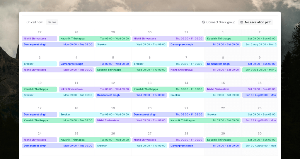 On-call schedule on Incident.io