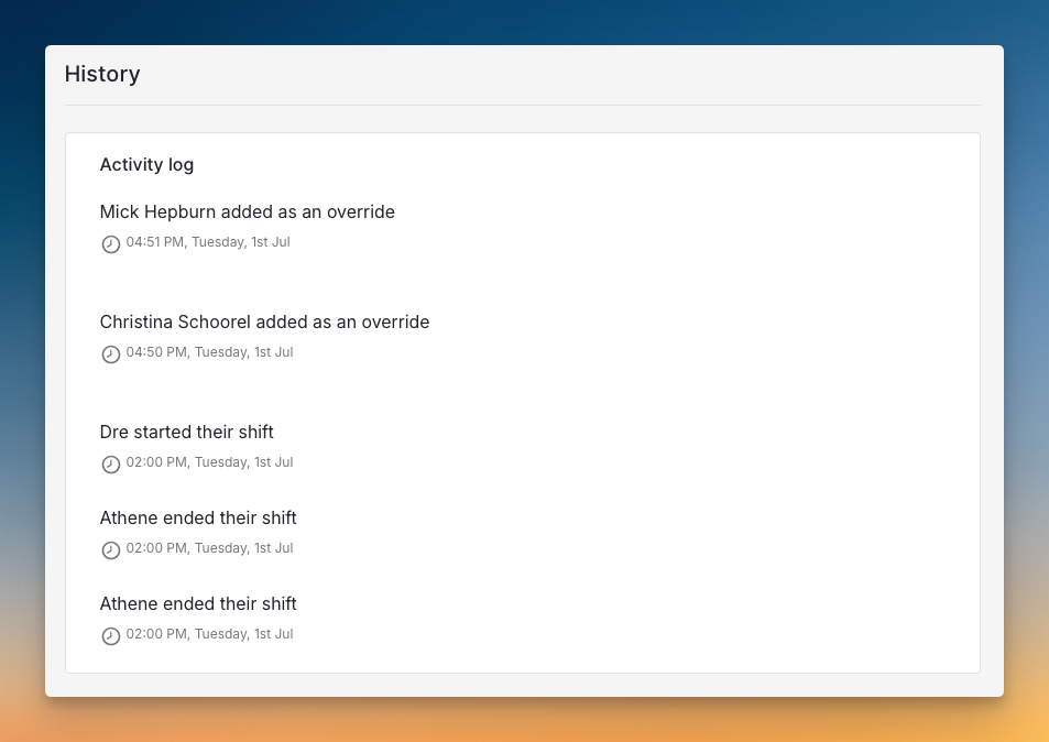 Spike’s on-call activity log