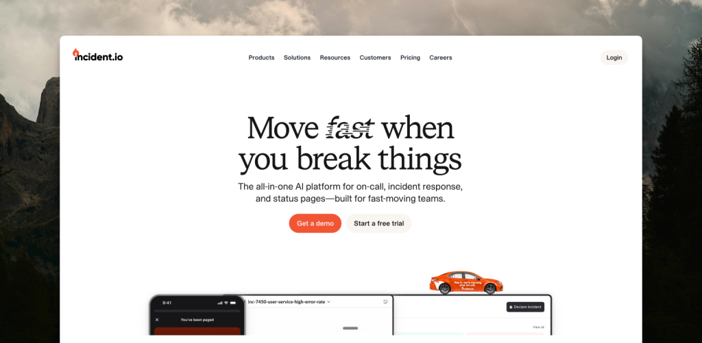 Incident.io's homepage