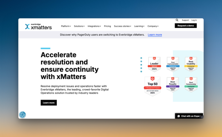 xMatters' homepage