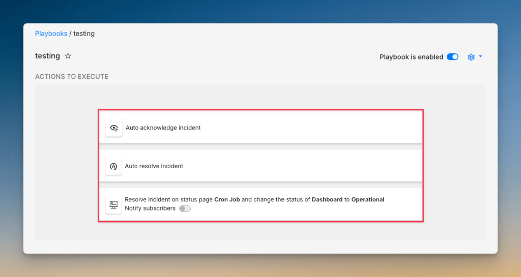 Example of a Playbook to reduce noise