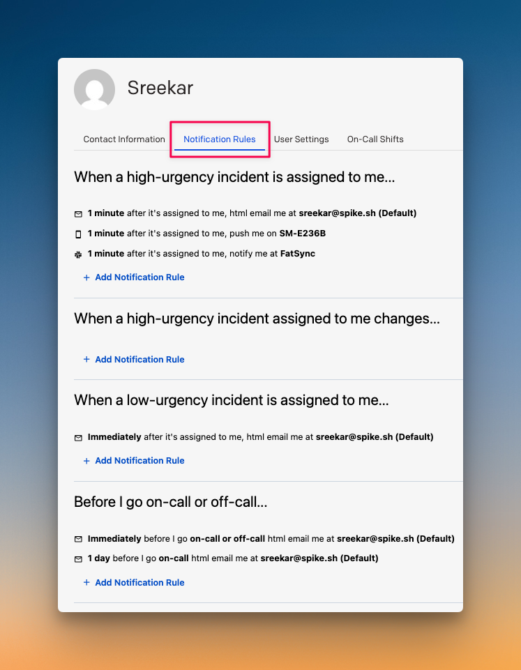 Setting alert preferences in PagerDuty
