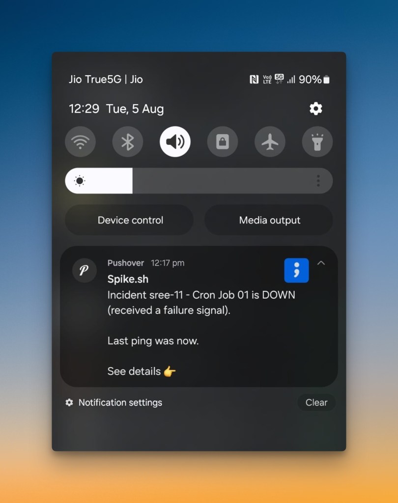 Spike's push notification
