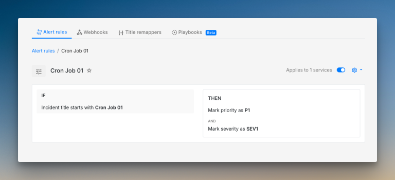 Example of an alert rule on Spike