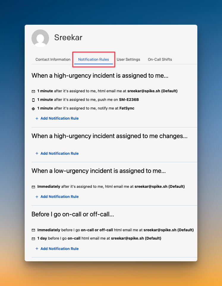 Setting alert preferences in PagerDuty