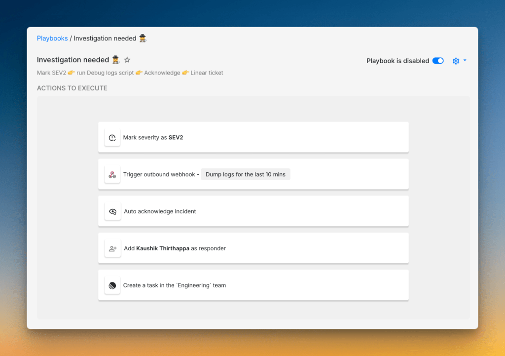 Example of a Playbook