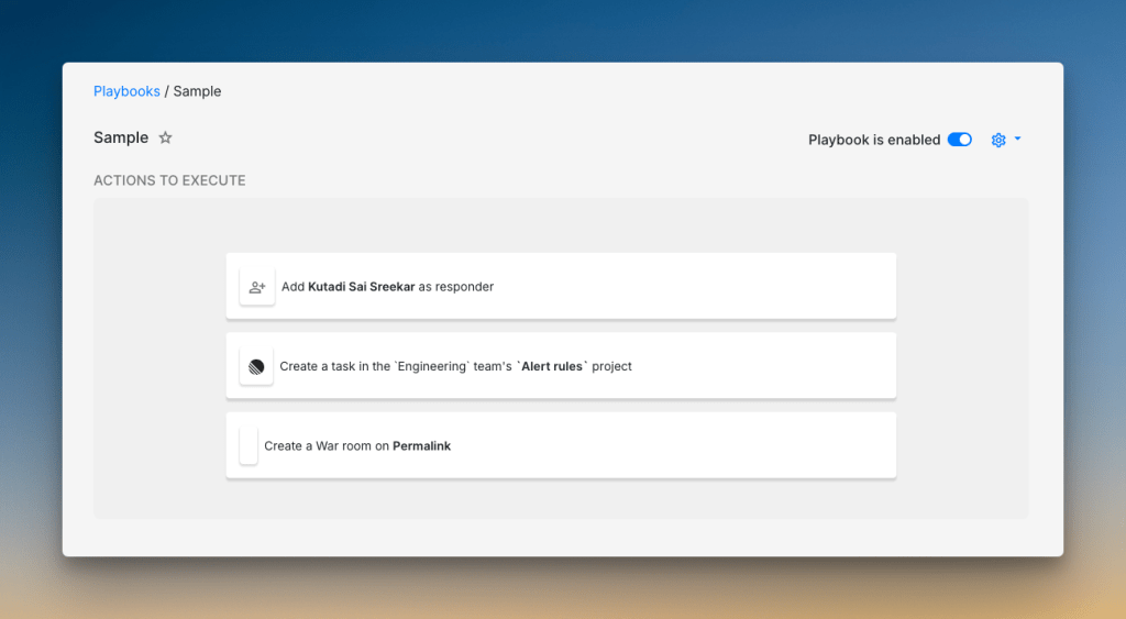 Example of a Playbook