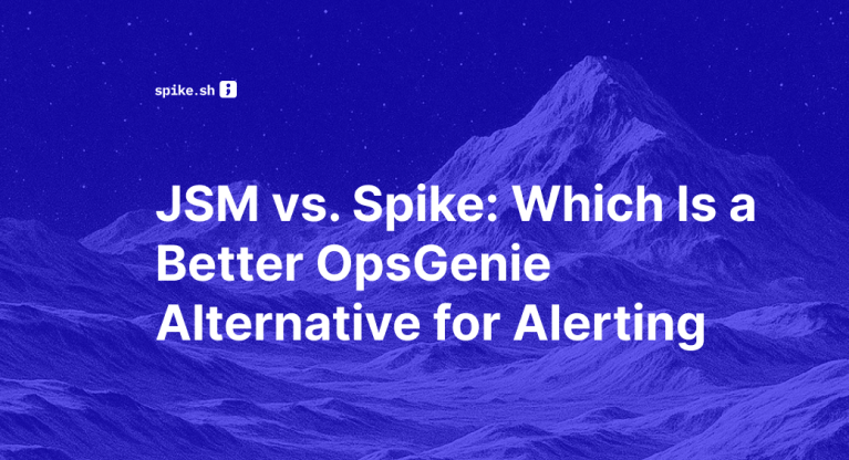 Blog cover image titled "JSM vs. Spike: Which Is a Better OpsGenie Alternative for Alerting"