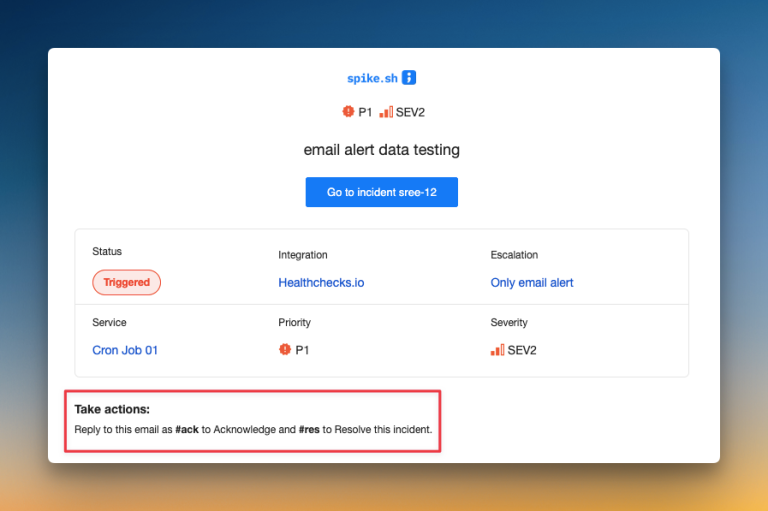 Acknowledge or resolve by replying to an email alert
