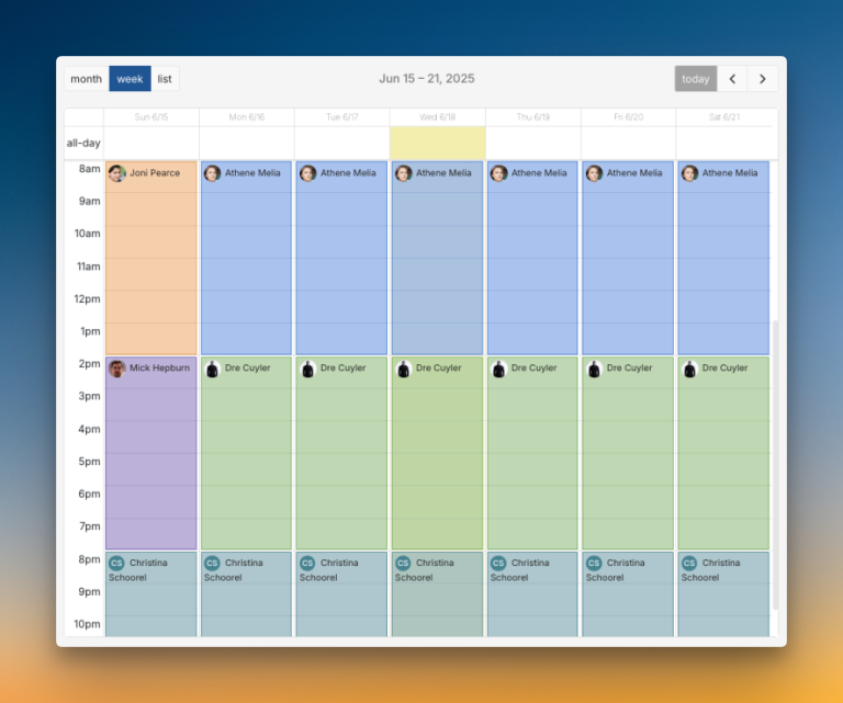 On-call schedule in Spike