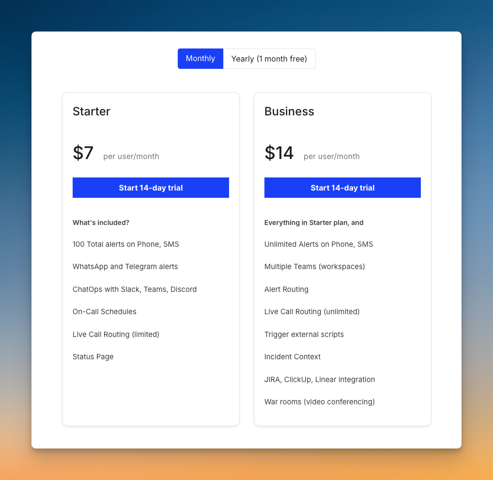 Spike's pricing plans