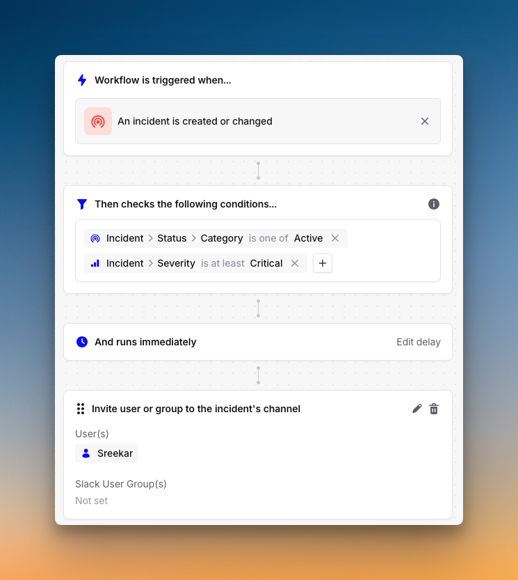 Workflows in Incident.io