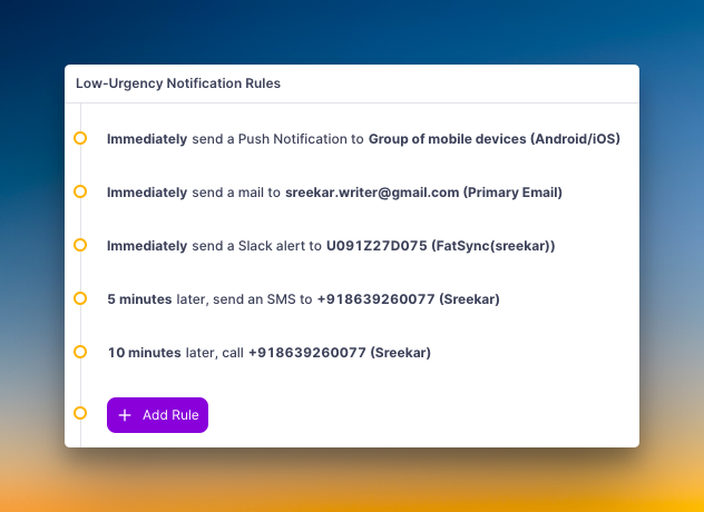 Setting preferences for low-urgency notifications (Zenduty)