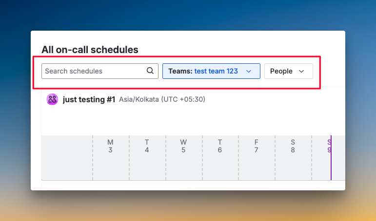 Search bar and filters for on-call schedules (JSM)