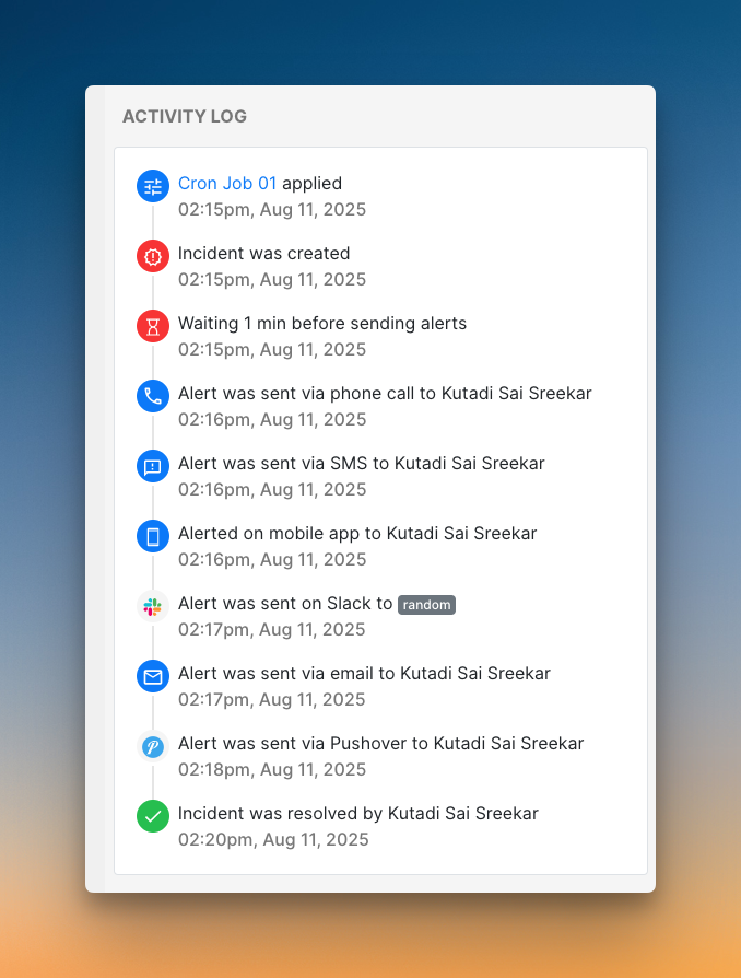 Single, unified incident log (Spike)