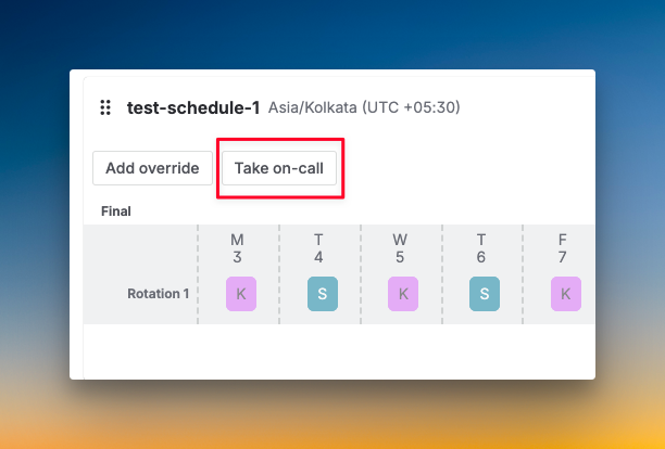 “Take On-Call” option in JSM