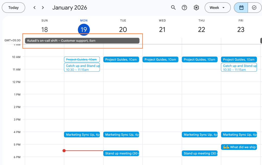 On-call schedule on personal calendar