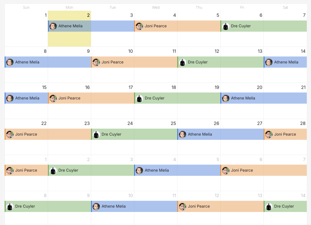 2-day rotation with three people