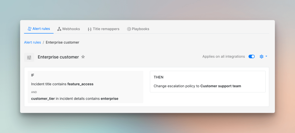 Routing alerts to cutomer support team