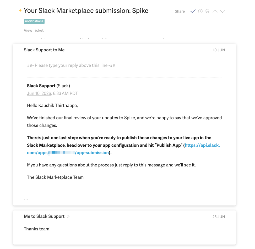 Slack App approved