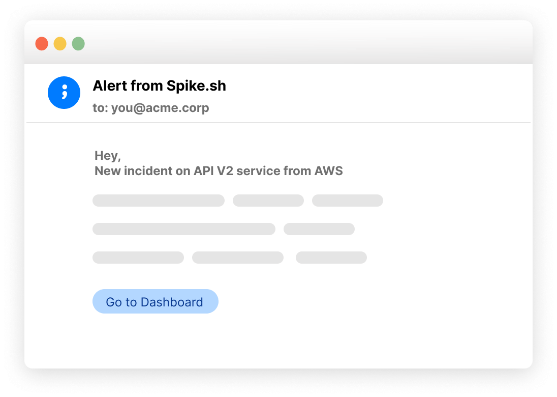 email alerts on Spike.sh